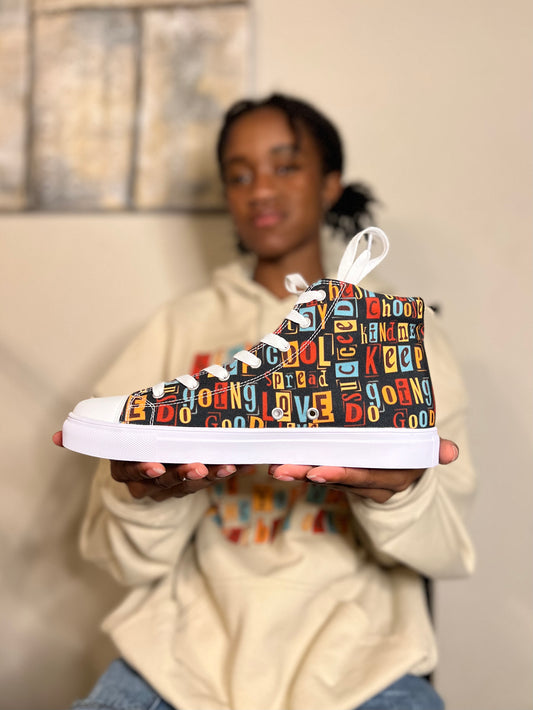 Kind Words Women’s high top canvas shoes