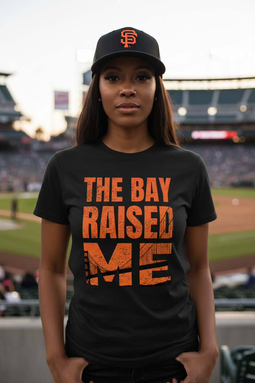 The Bay Raised Me (Orange) - Adult t-shirt