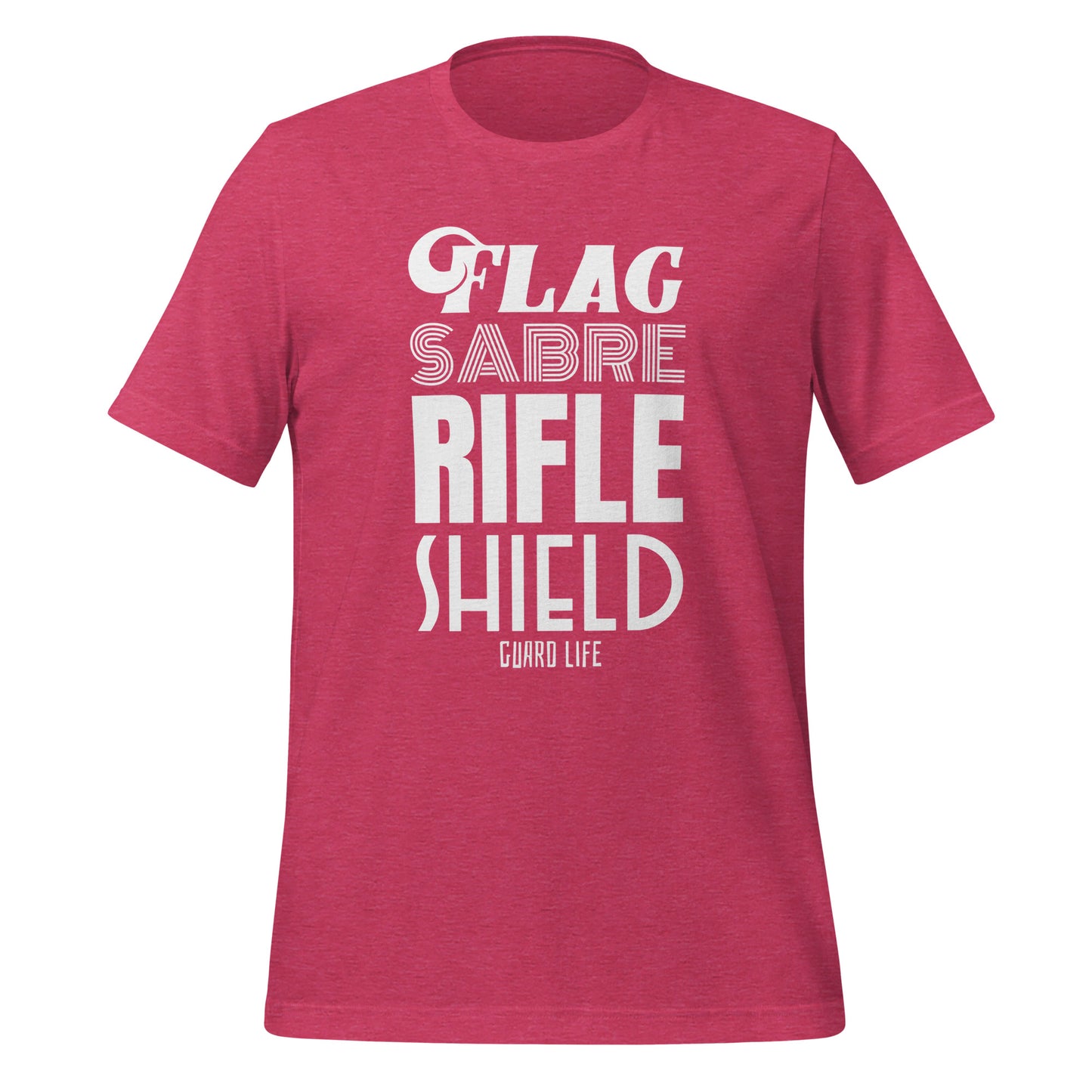 FLAG, SABER, RIFLE, SHIELD (Color Guard) Adult T-shirt