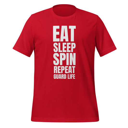 EAT. SLEEP. SPIN. REPEAT (Color Guard) Adult T-Shirt