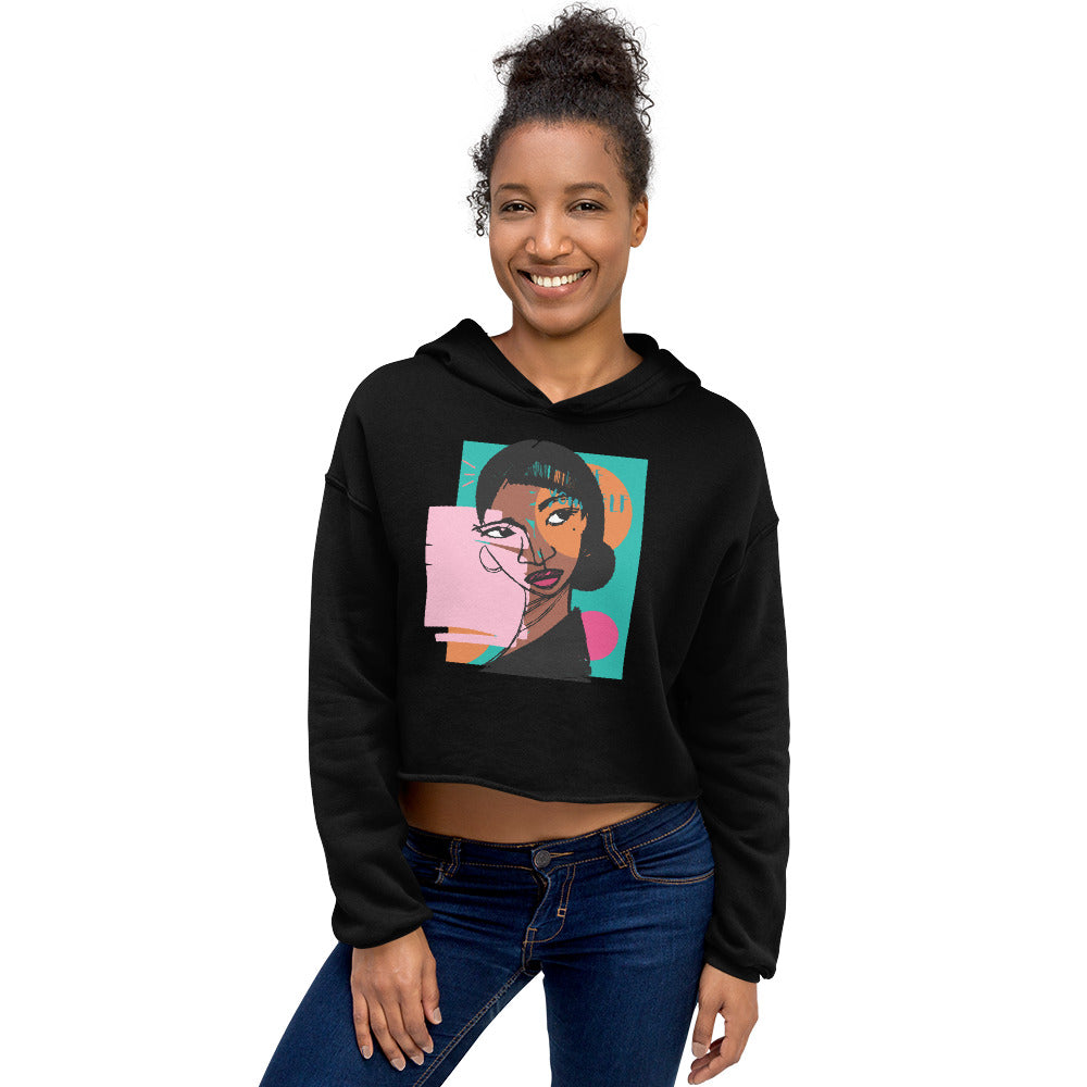 Orange Moon Crop Hoodie