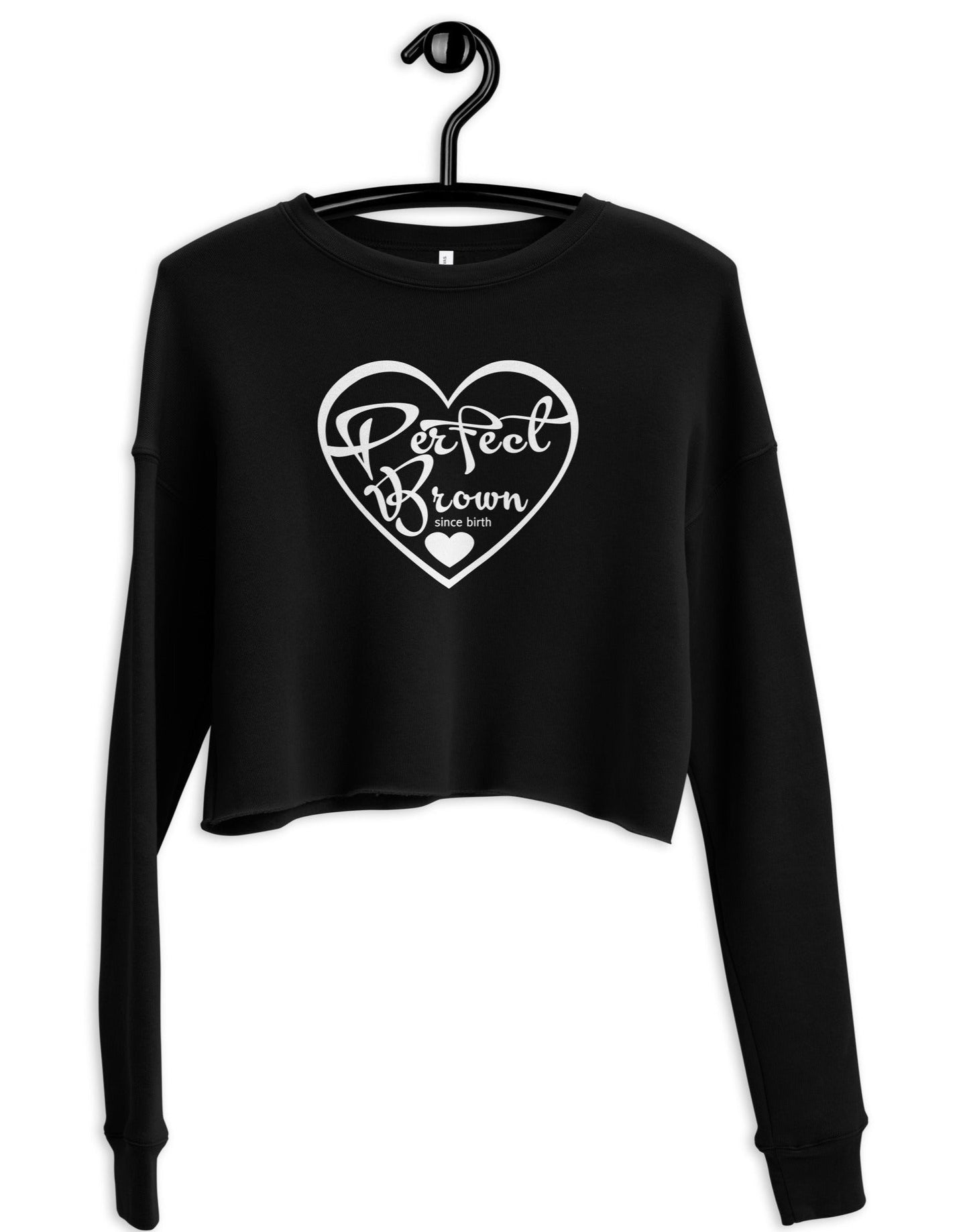 Perfect Brown Logo Crop Sweatshirt