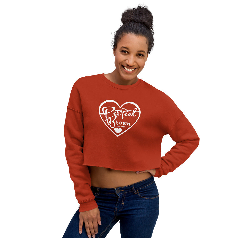 Perfect Brown Logo Crop Sweatshirt