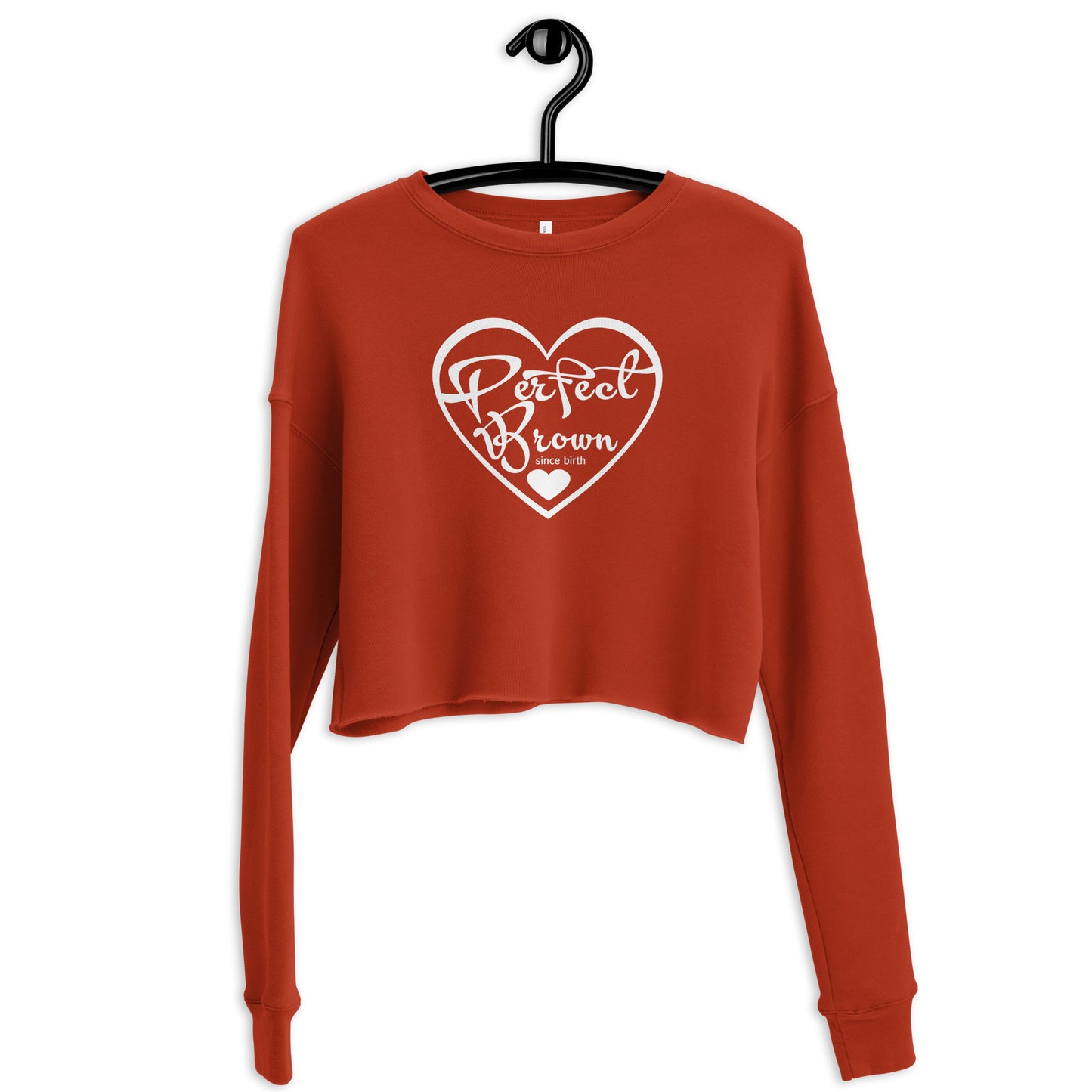 Perfect Brown Logo Crop Sweatshirt