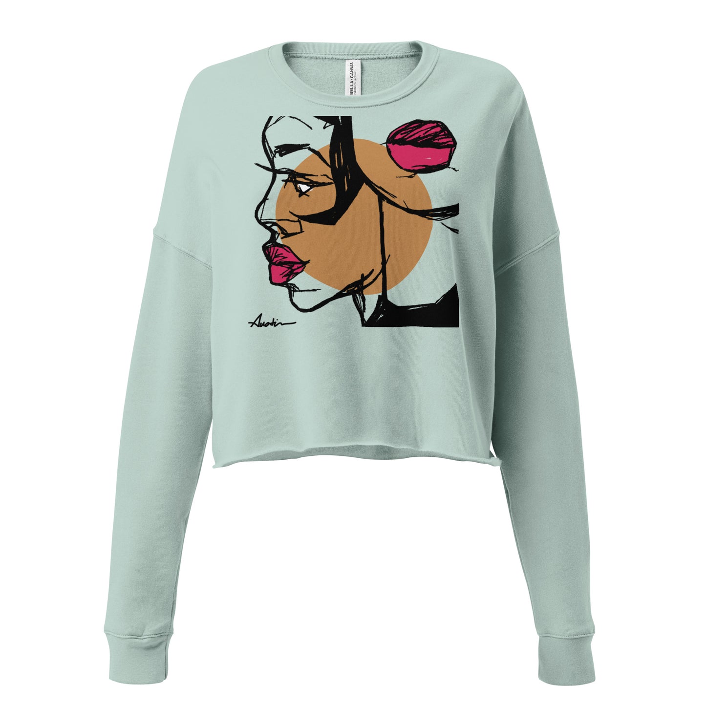 Faces 2 Crop Sweatshirt