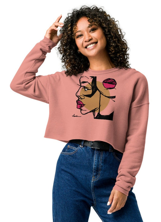 Faces 2 Crop Sweatshirt