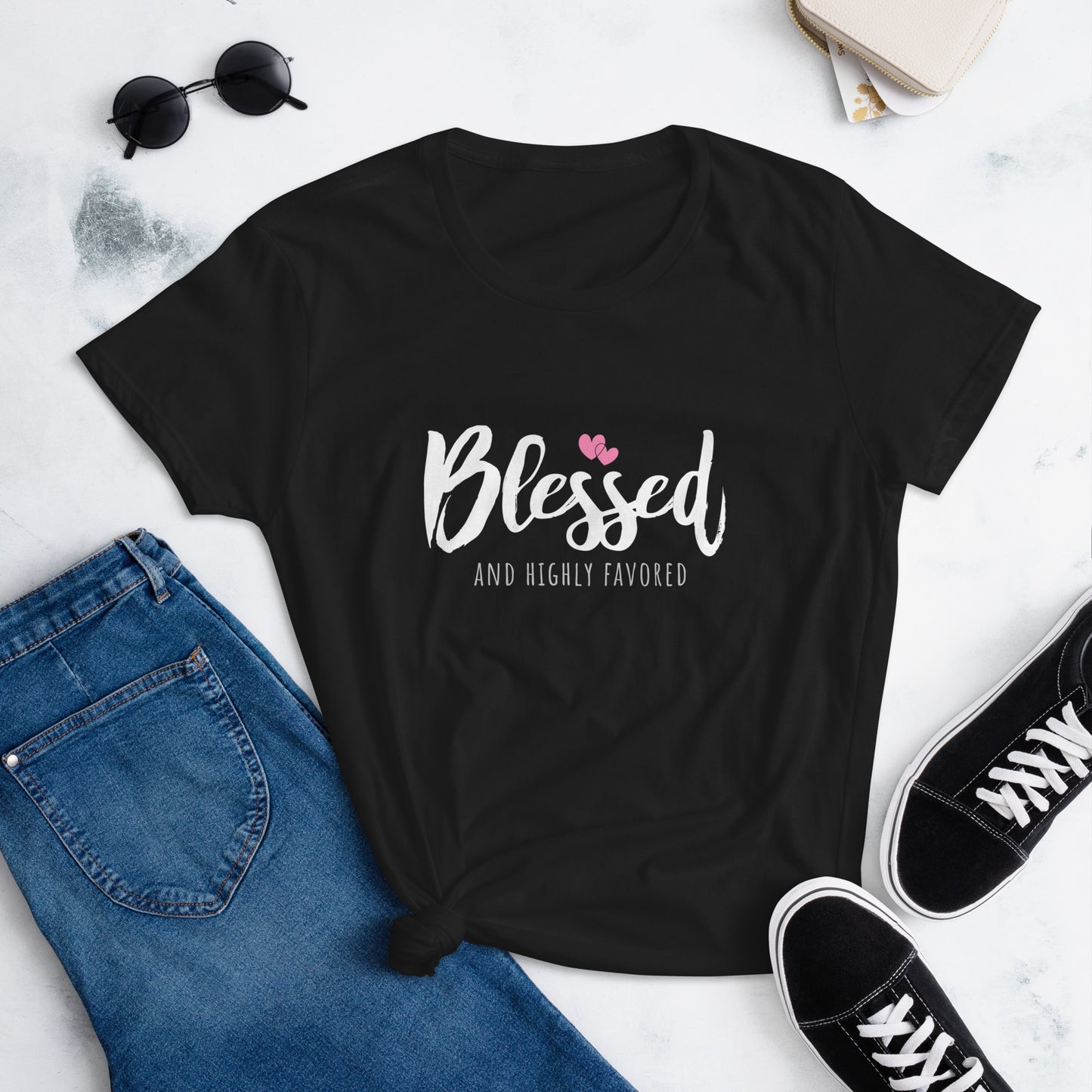 Blessed and Highly Favored Women's Fashion Fit T-shirt