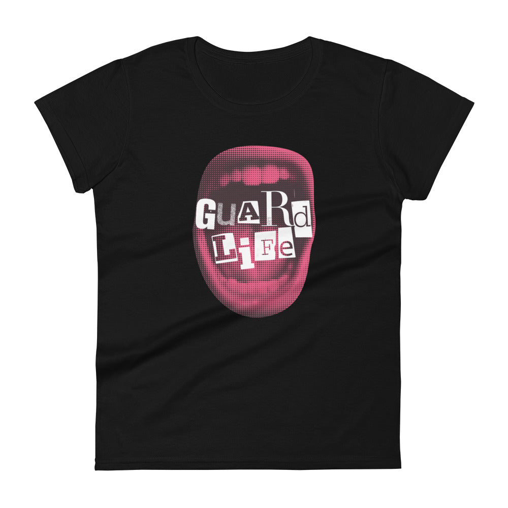 Guard Life (Red Lips Scream) Women's Fashion Fit T-shirt