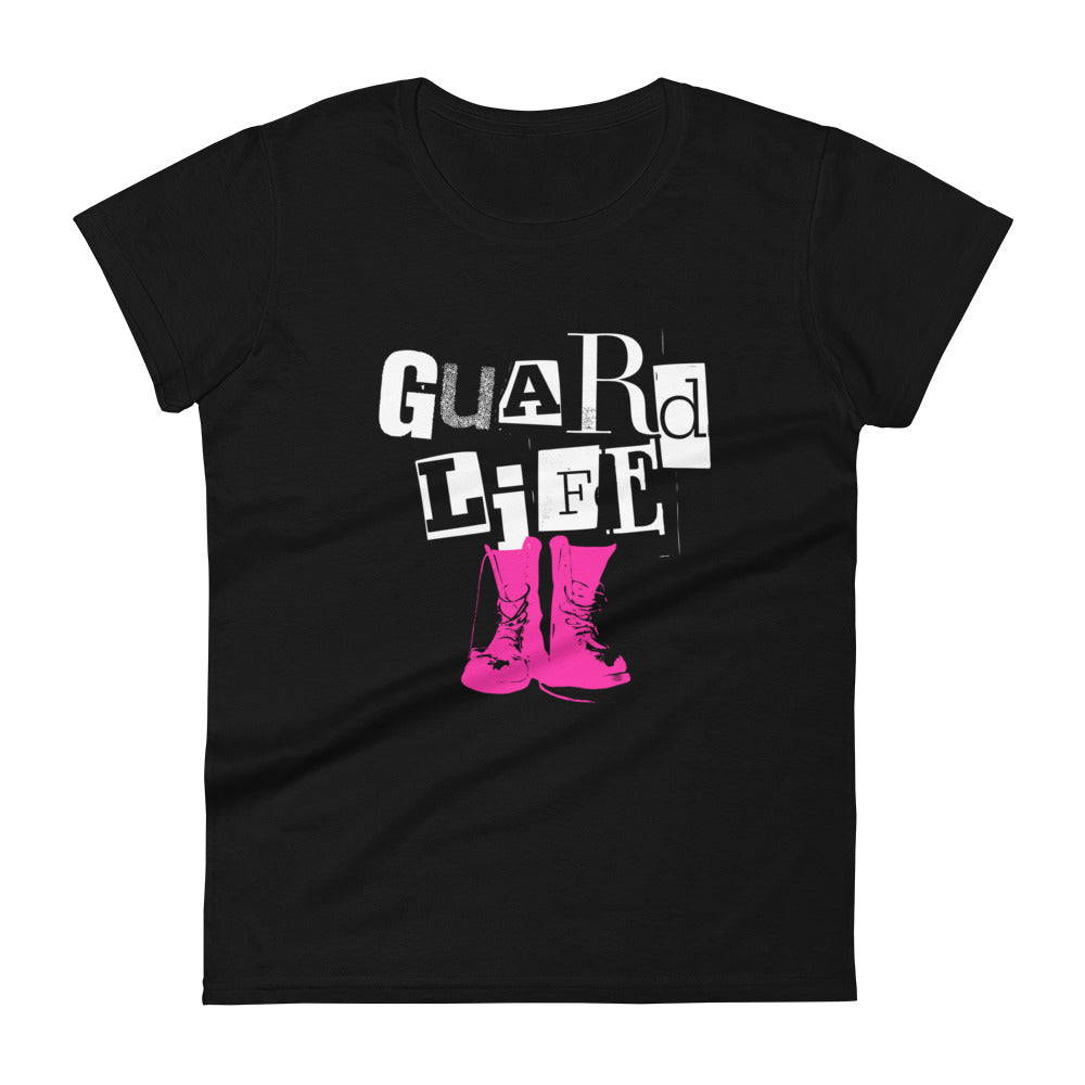 GUARD LIFE (Pink Boots) Women's Fashion Fit T-shirt