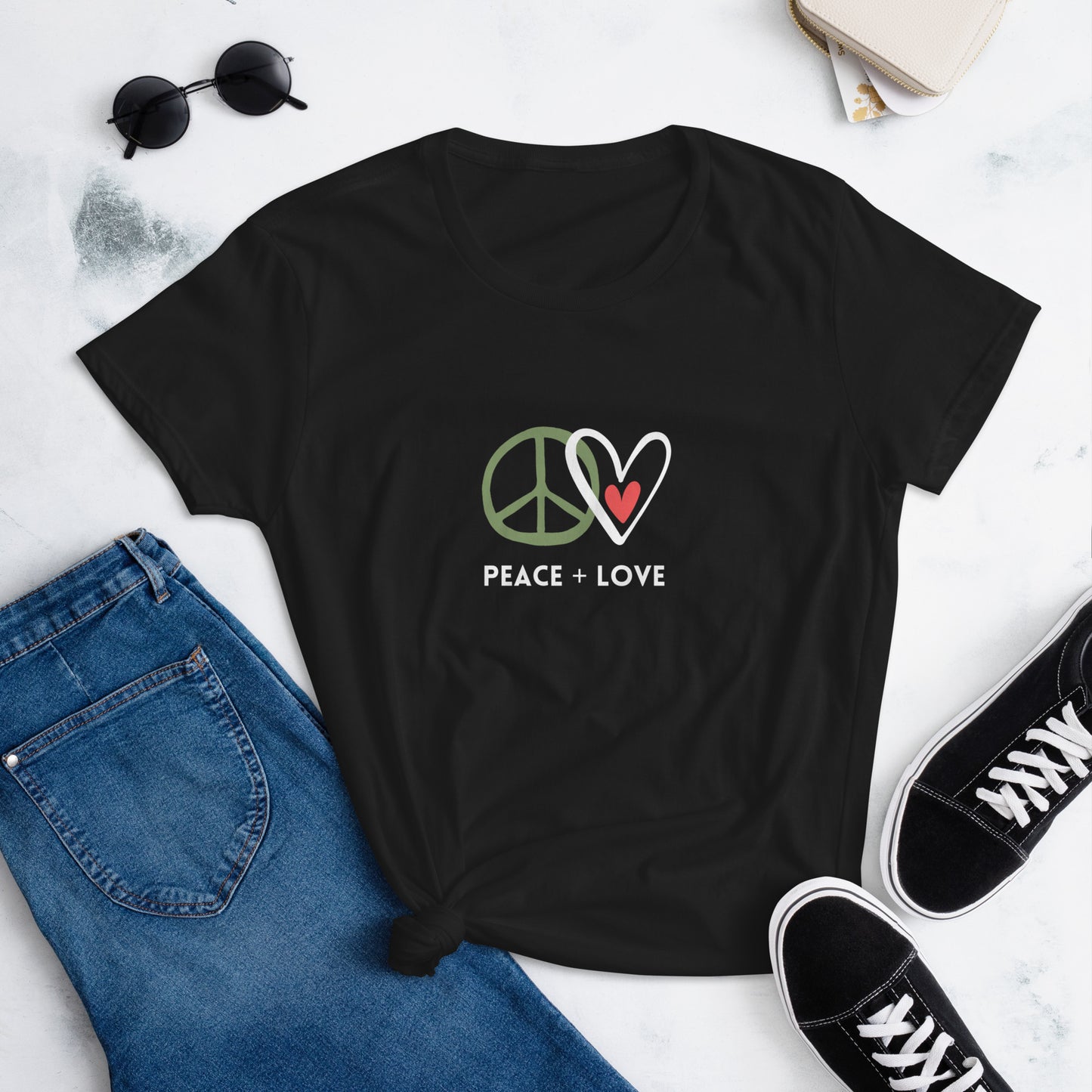 Peace + Love Women's Fashion Fit T-shirt