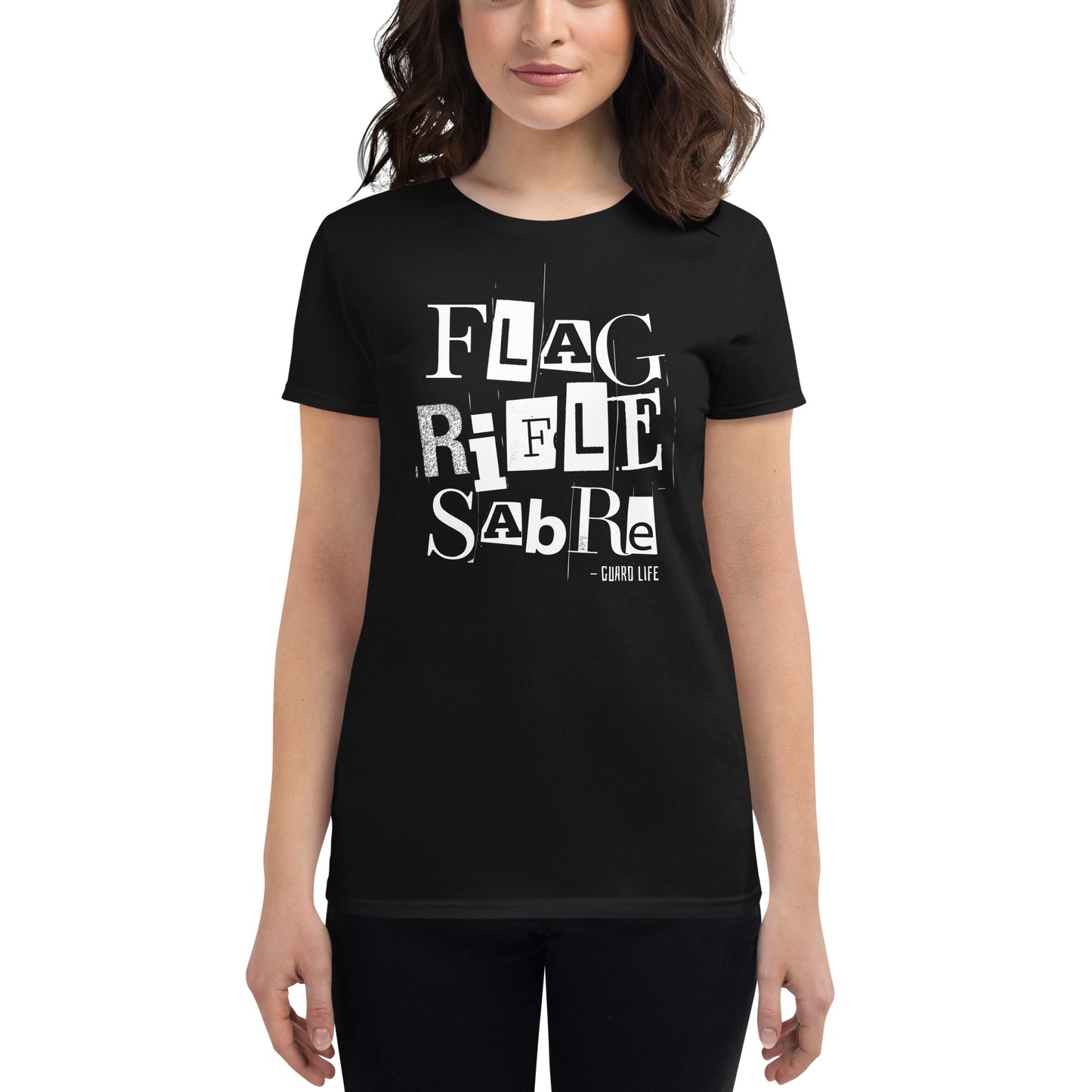 FLAG, SABER, RIFLE (Color Guard) Women's Fashion Fit T-shirt