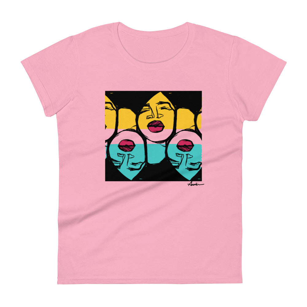 Lips (Triplets) Women's Fashion Fit T-shirt