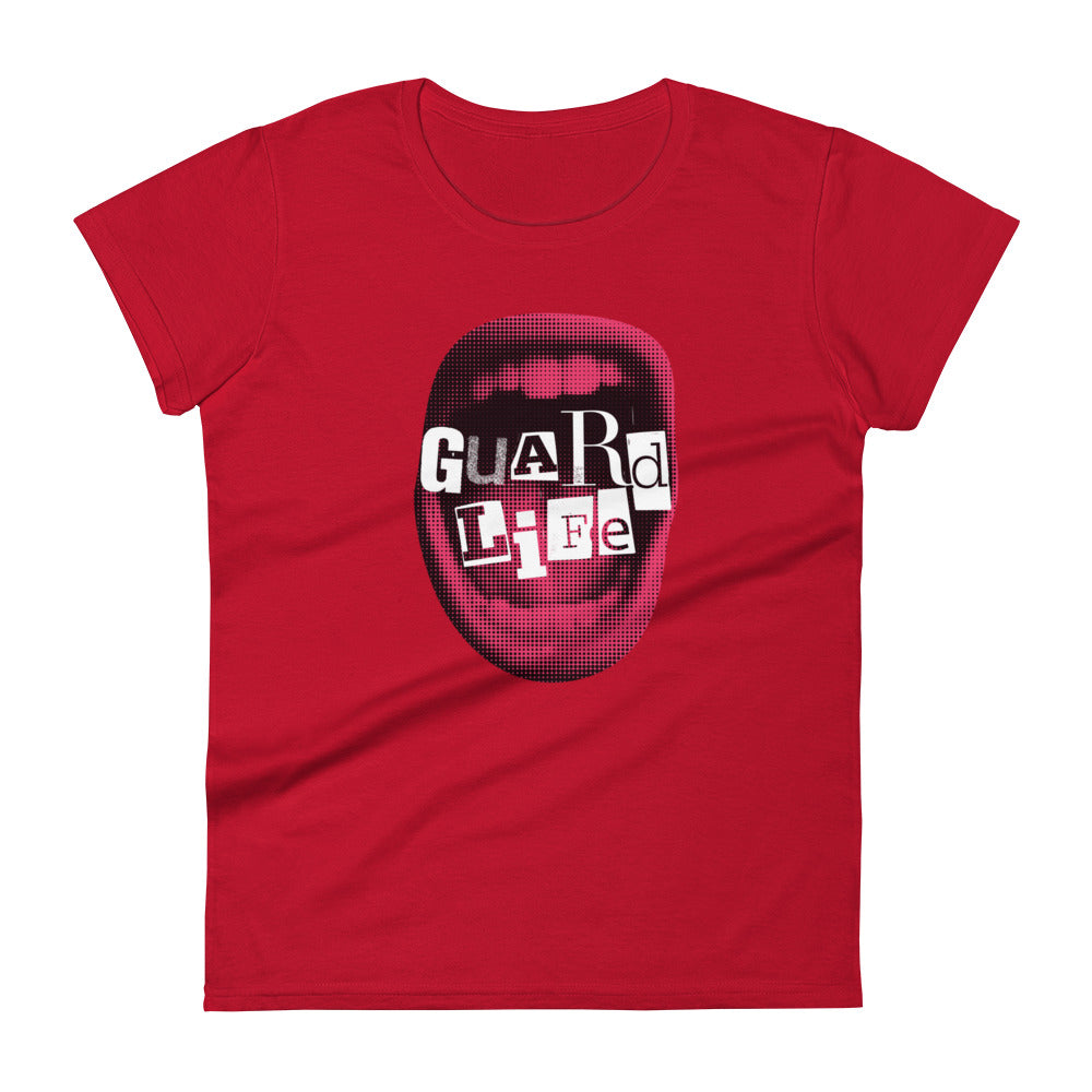 Guard Life (Red Lips Scream) Women's Fashion Fit T-shirt