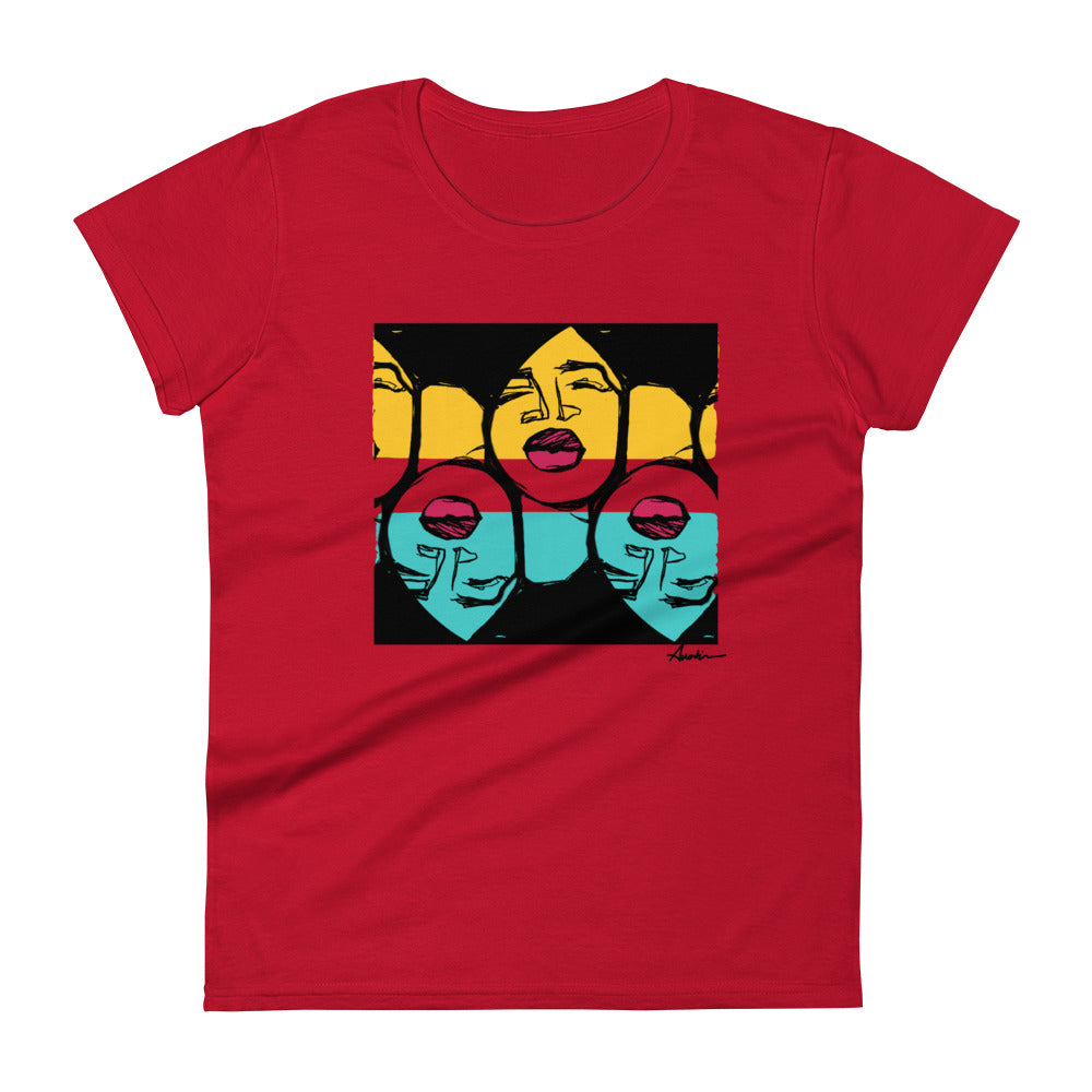 Lips (Triplets) Women's Fashion Fit T-shirt