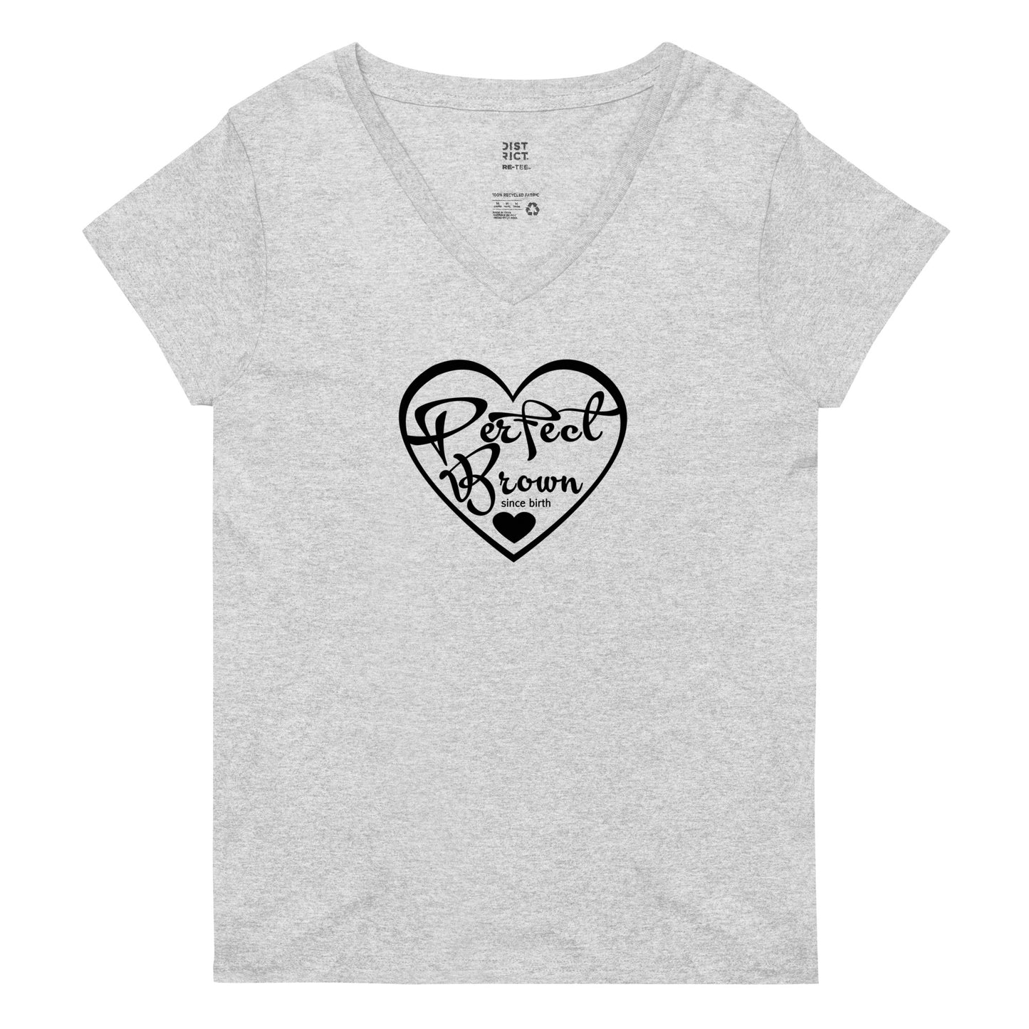 Perfect Brown Logo Women’s recycled v-neck t-shirt