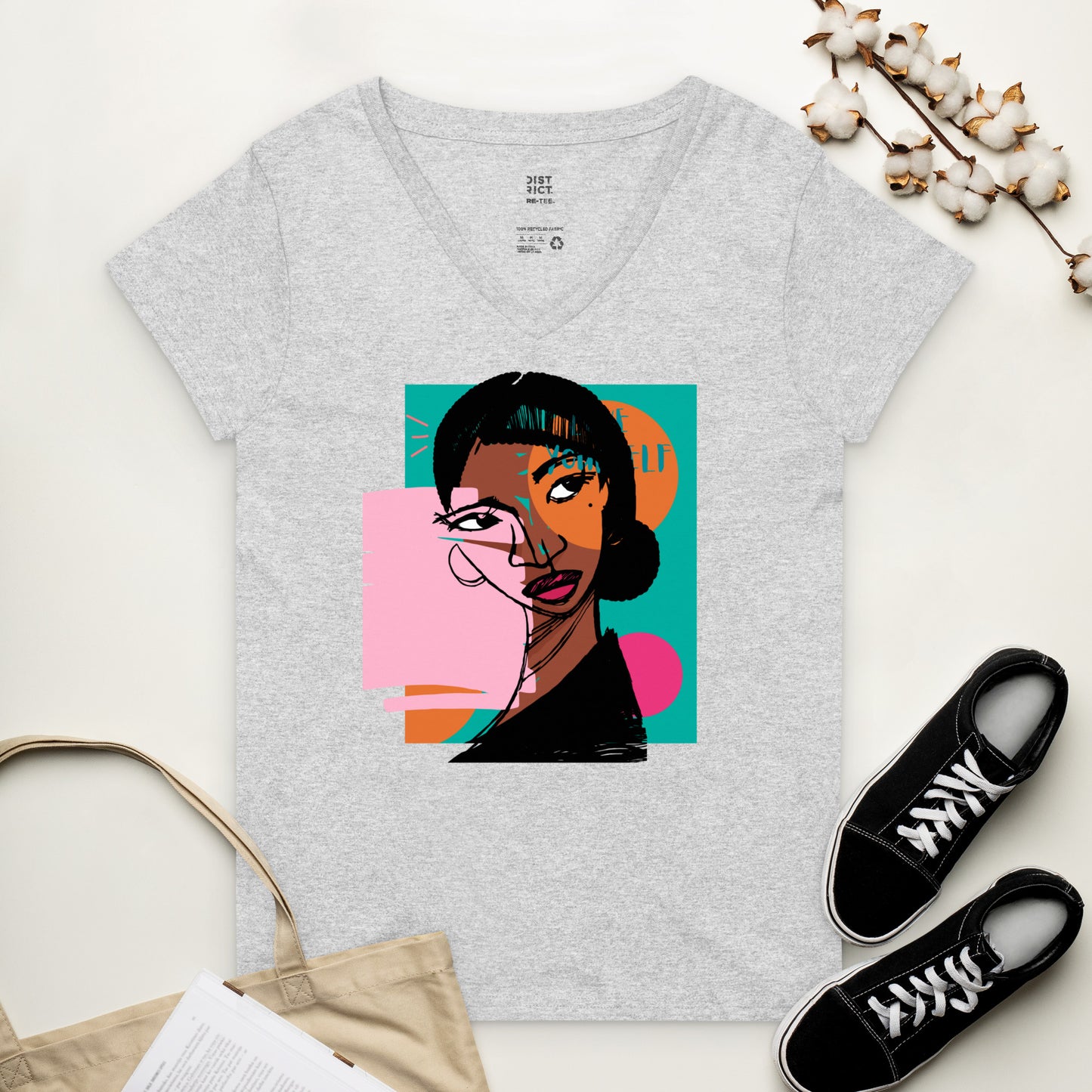 Orange Moon Women’s recycled v-neck t-shirt
