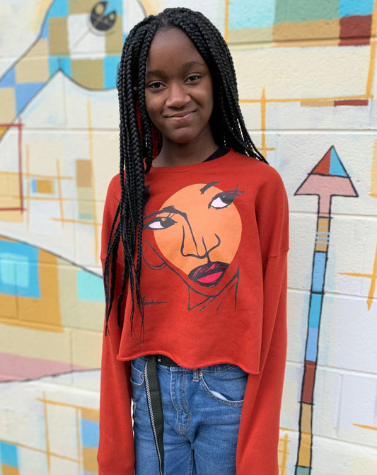 Face 4 Crop Sweatshirt