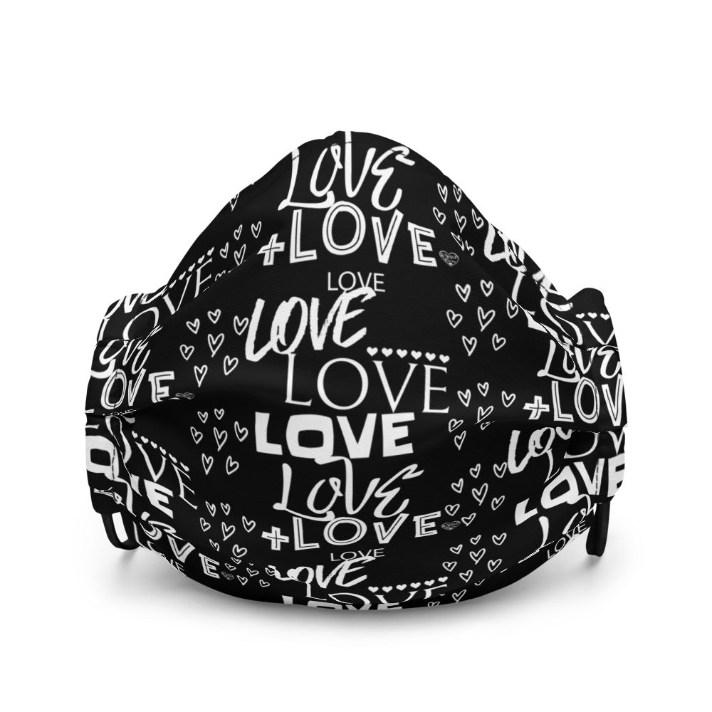 Lots of Love (Black) Premium face mask