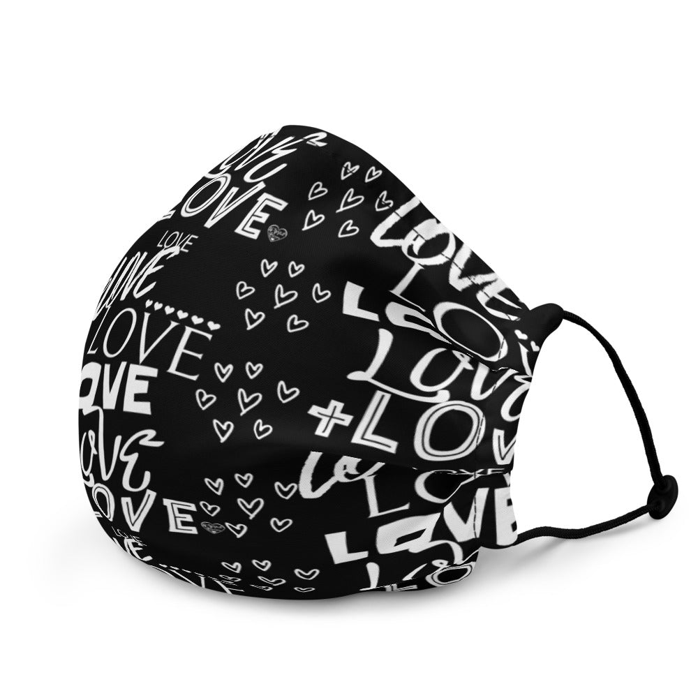 Lots of Love (Black) Premium face mask