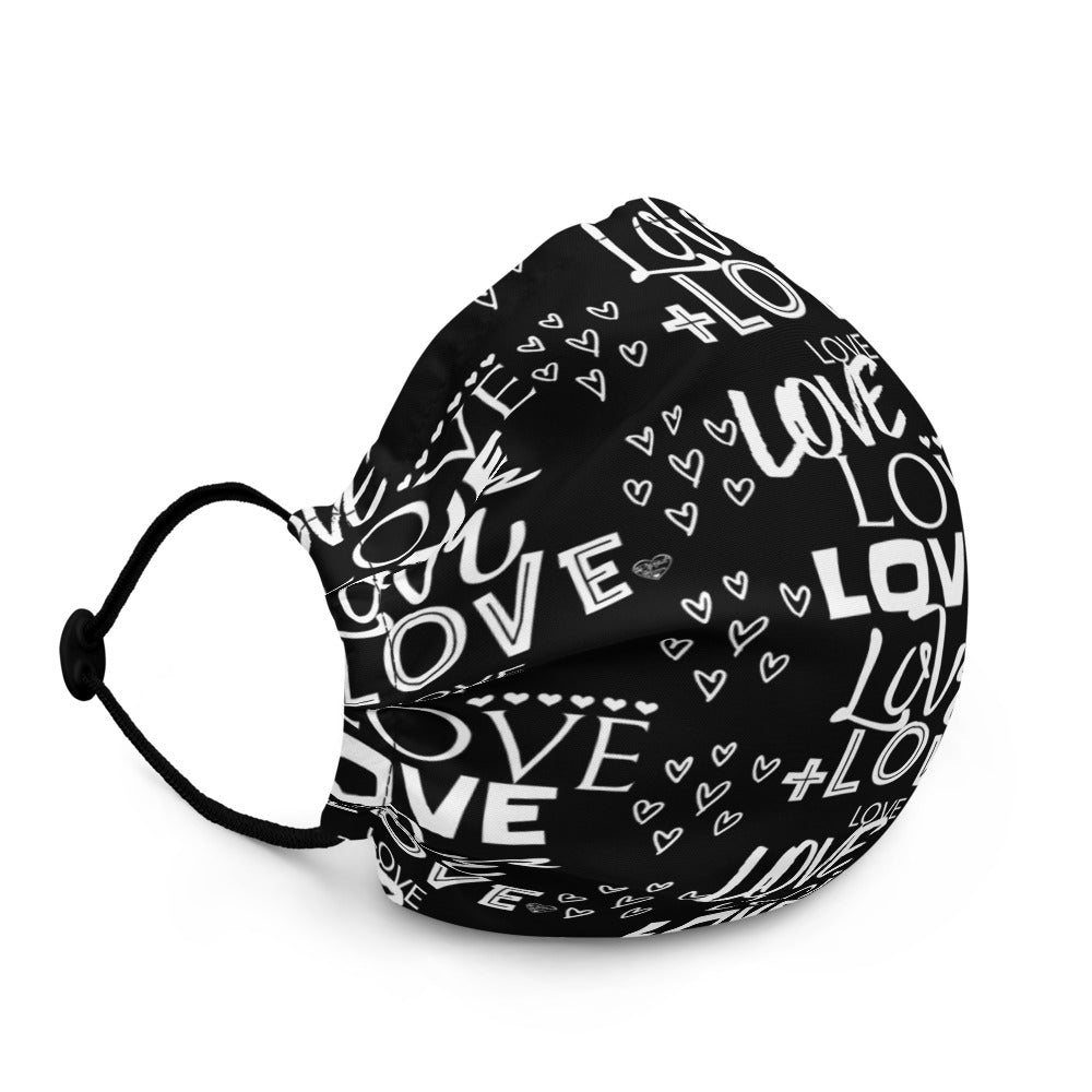 Lots of Love (Black) Premium face mask