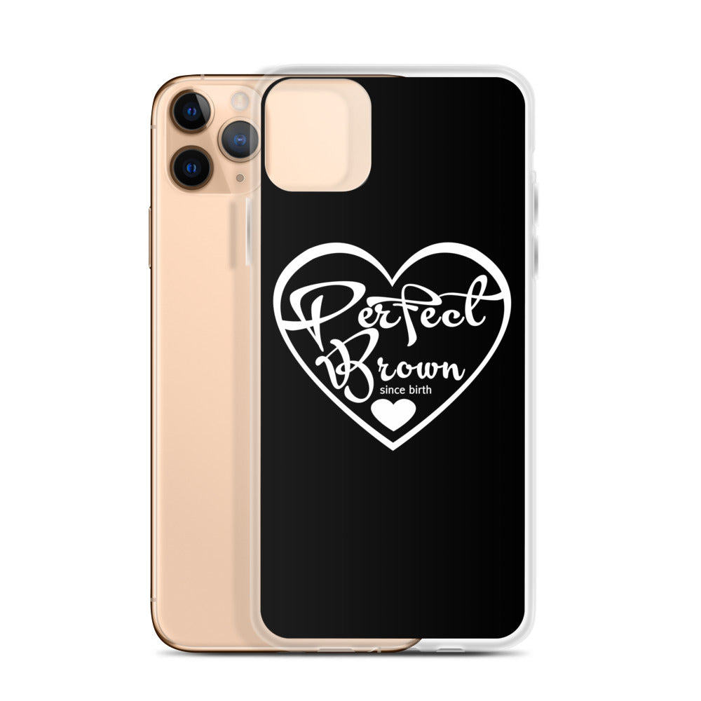 Perfect Brown Logo iPhone Case (Blk)
