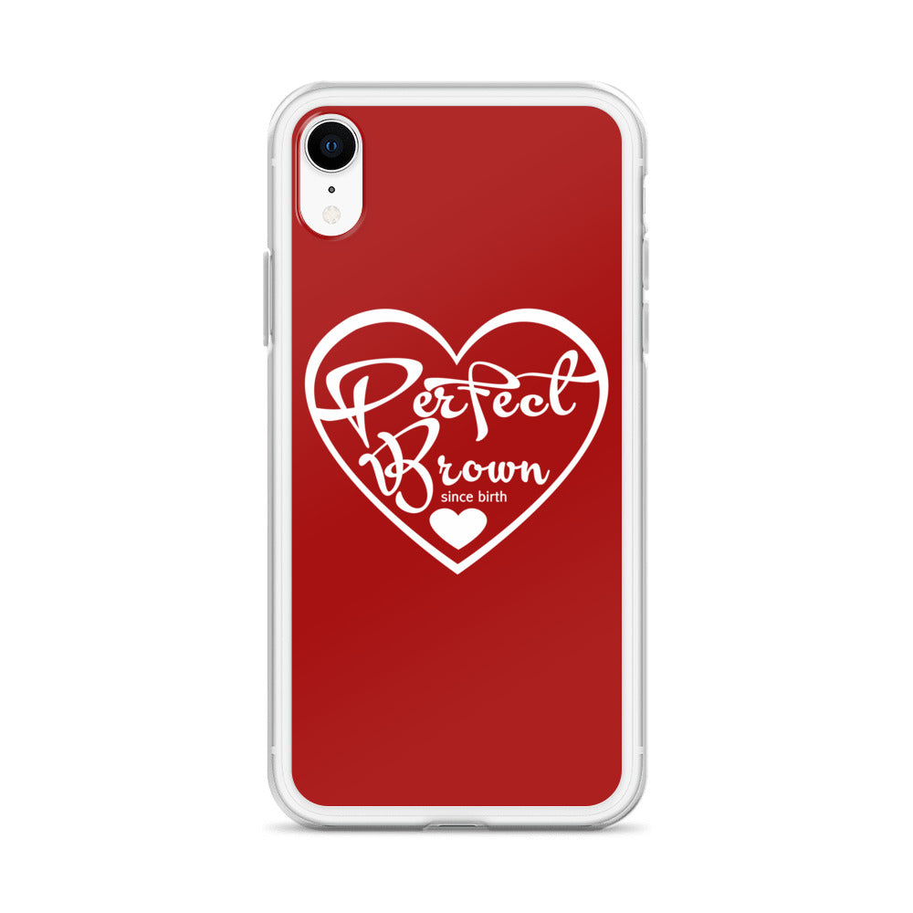 Perfect Brown Logo iPhone Case (Red)