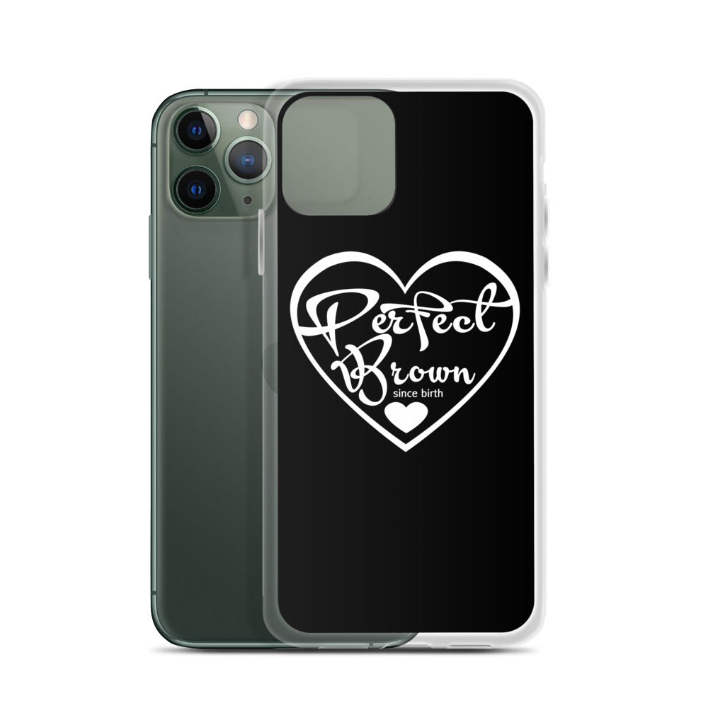 Perfect Brown Logo iPhone Case (Blk)