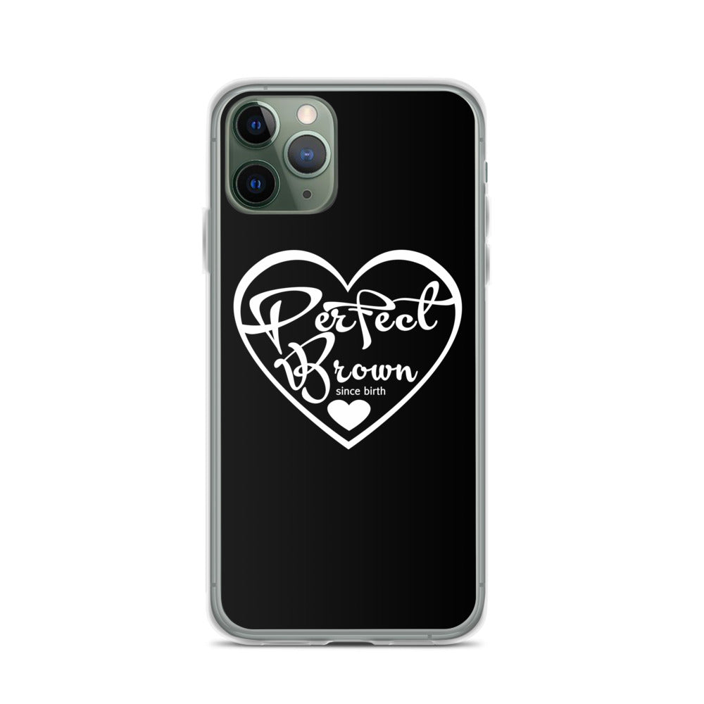 Perfect Brown Logo iPhone Case (Blk)
