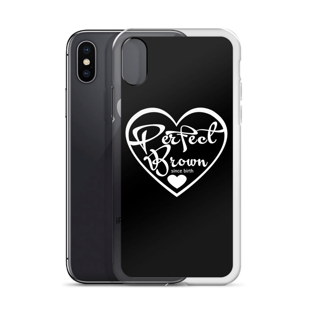 Perfect Brown Logo iPhone Case (Blk)