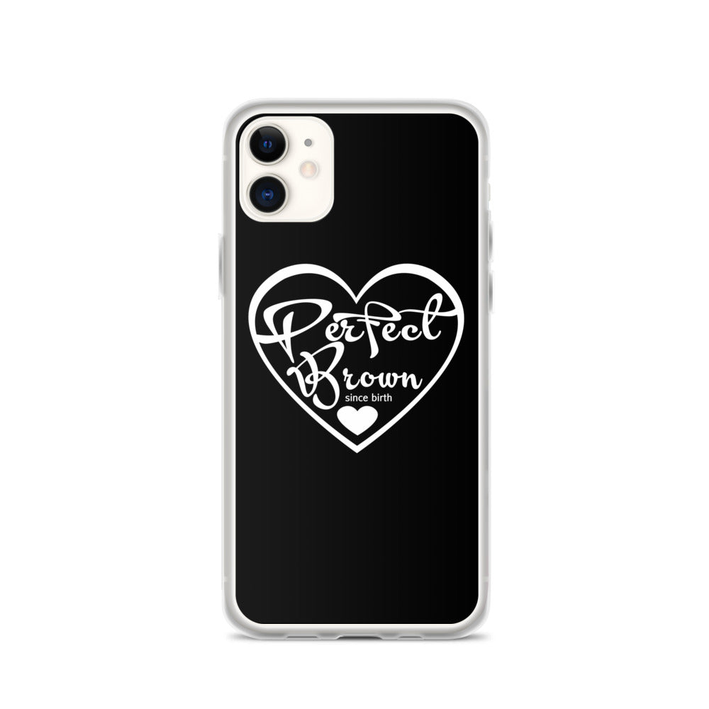 Perfect Brown Logo iPhone Case (Blk)