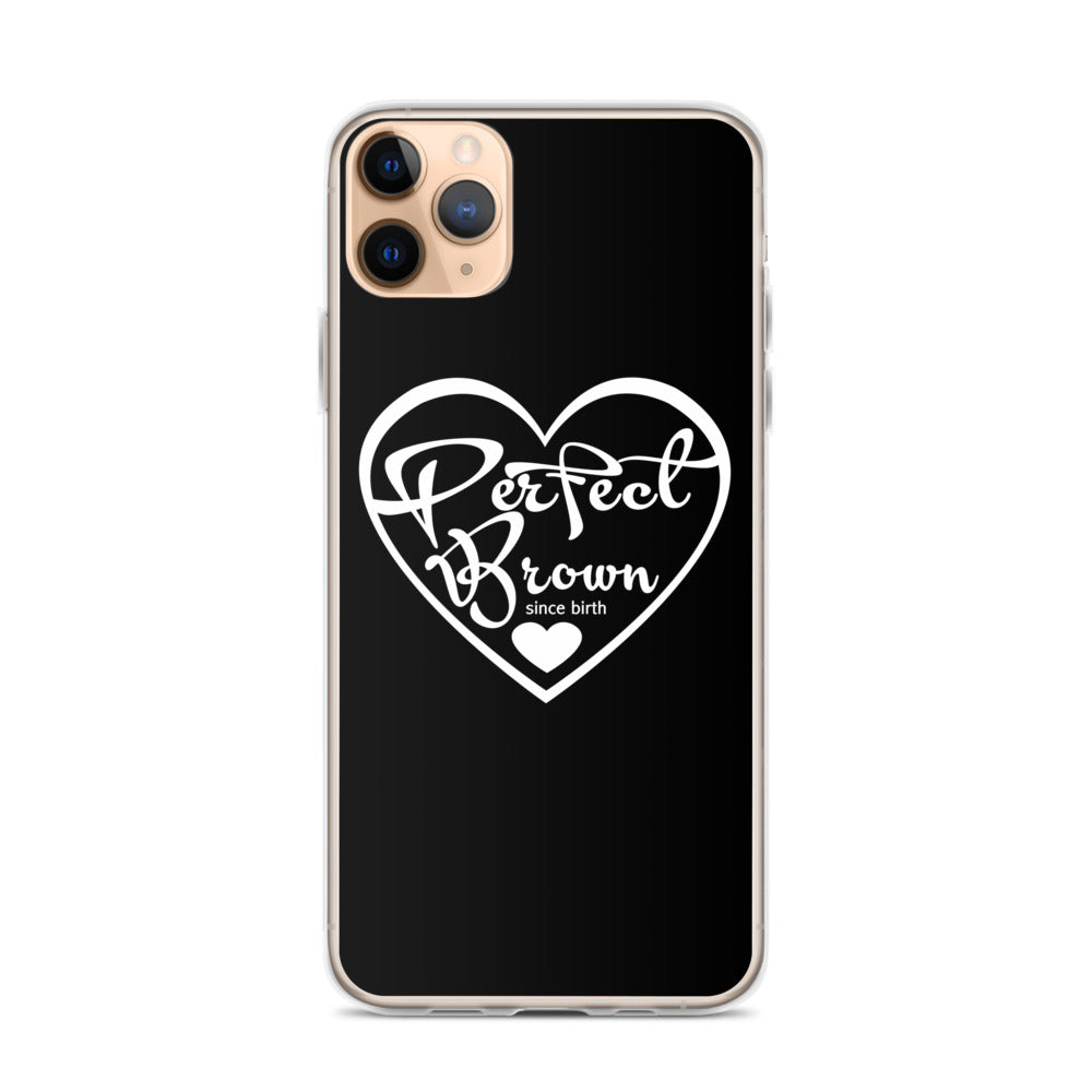 Perfect Brown Logo iPhone Case (Blk)