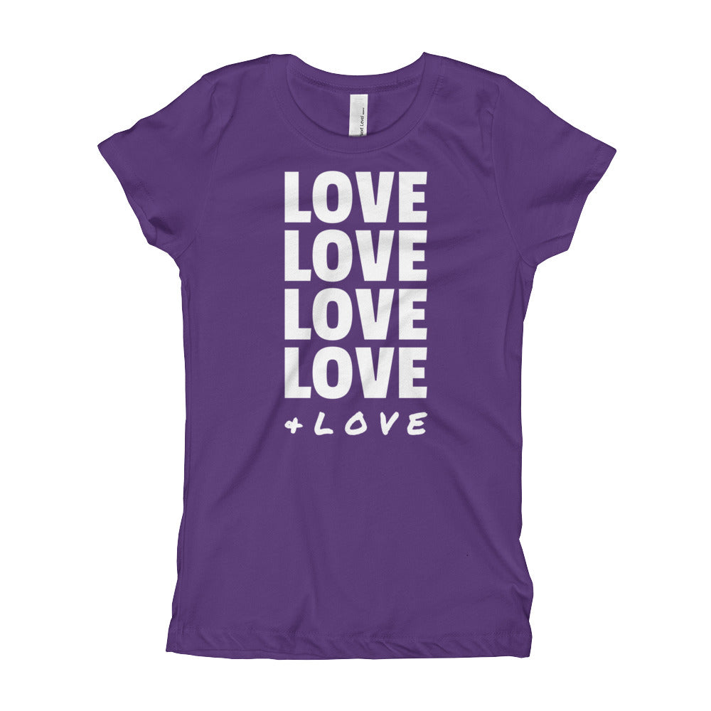 LOVE LOVE LOVE Girl's (Princess Style) T-Shirt