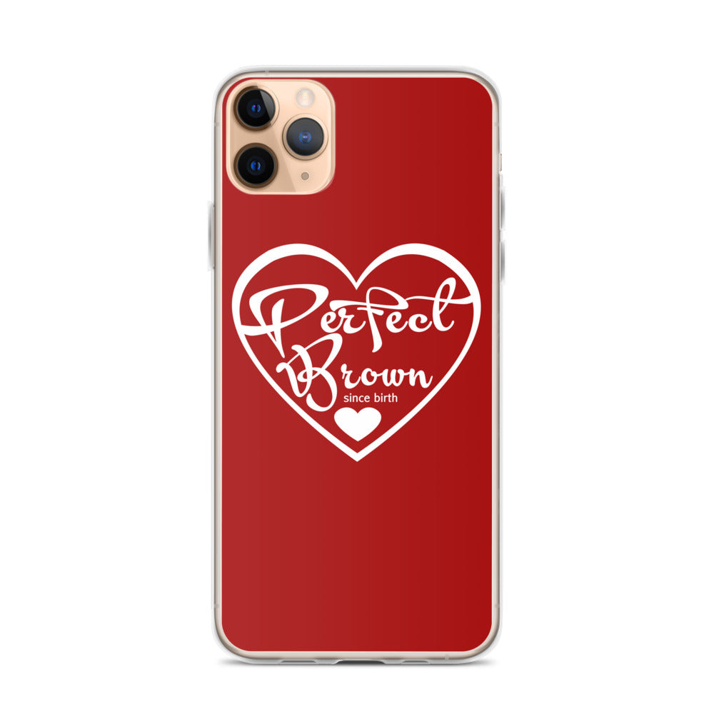 Perfect Brown Logo iPhone Case (Red)