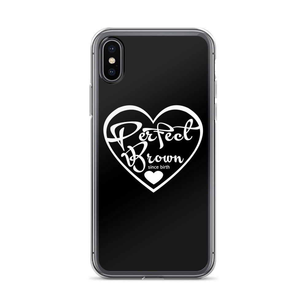 Perfect Brown Logo iPhone Case (Blk)