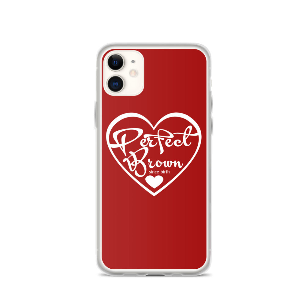Perfect Brown Logo iPhone Case (Red)