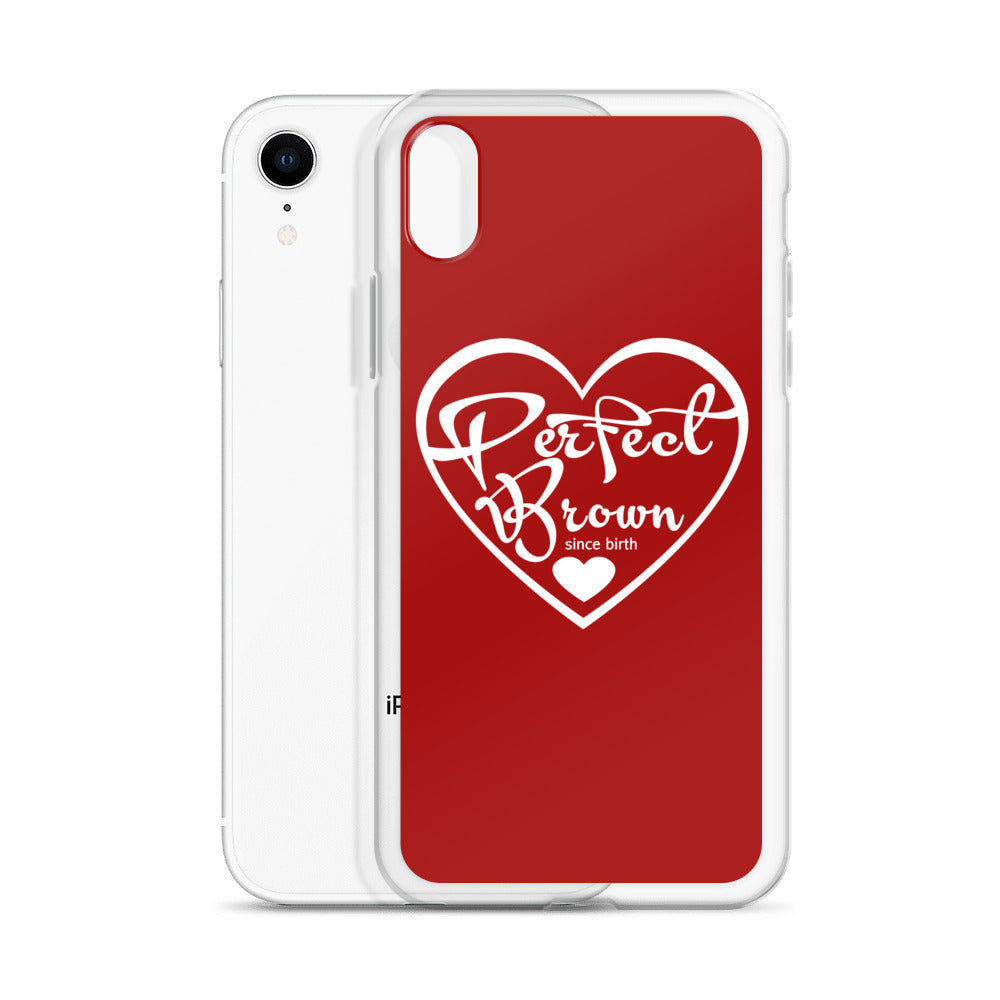 Perfect Brown Logo iPhone Case (Red)