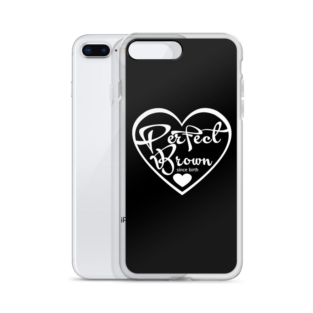 Perfect Brown Logo iPhone Case (Blk)