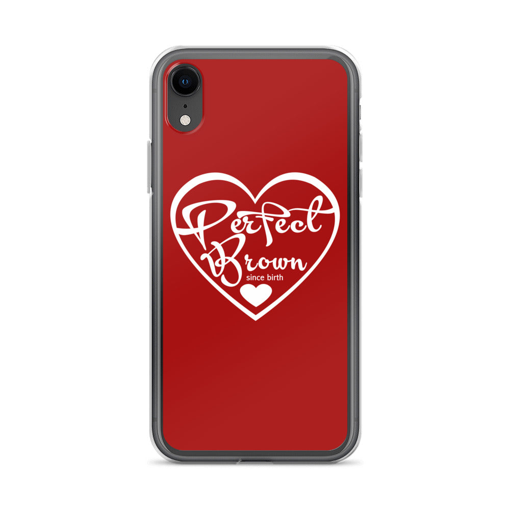 Perfect Brown Logo iPhone Case (Red)