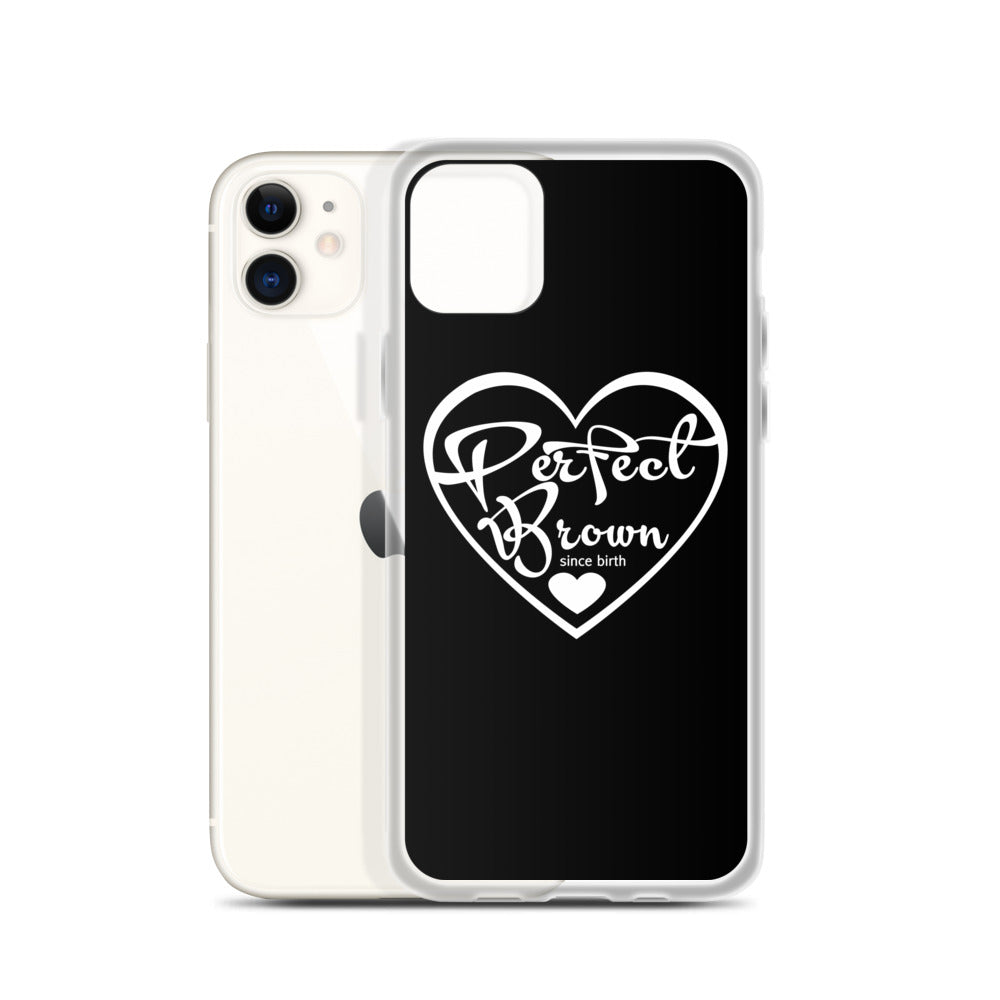 Perfect Brown Logo iPhone Case (Blk)