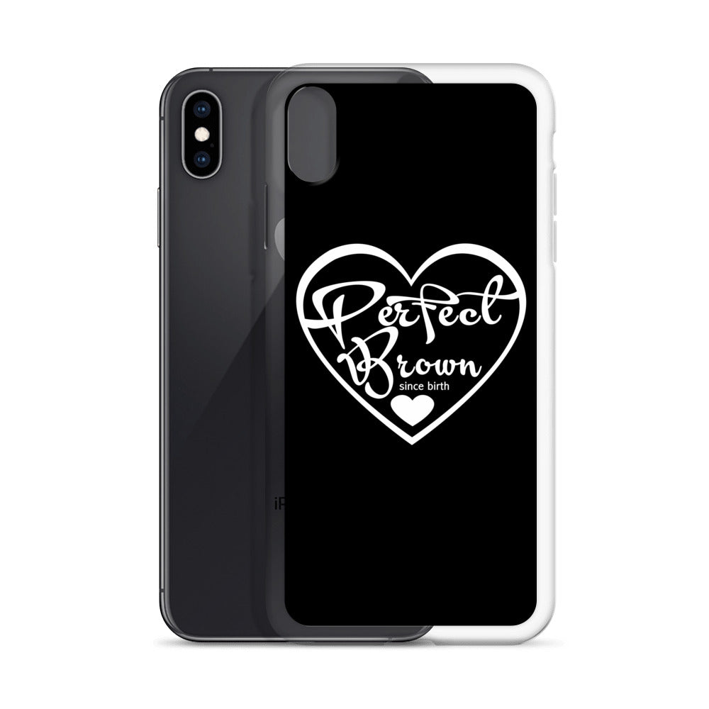 Perfect Brown Logo iPhone Case (Blk)