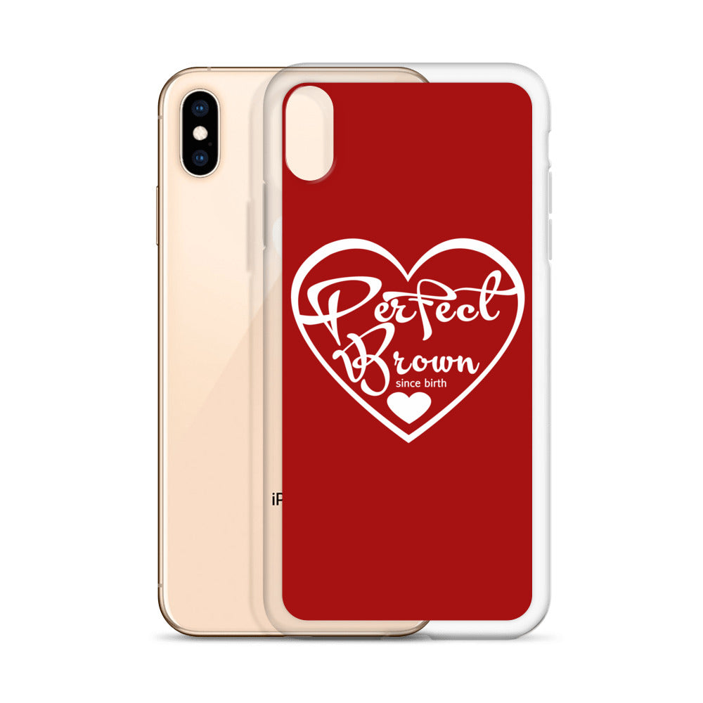 Perfect Brown Logo iPhone Case (Red)