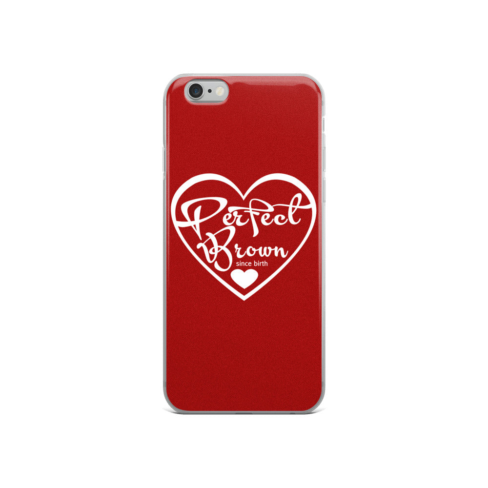 Perfect Brown Logo iPhone Case (Red)