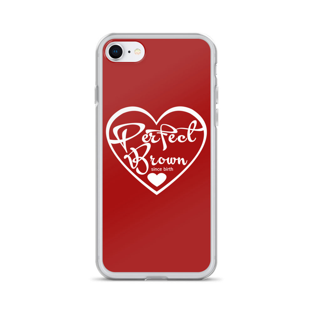 Perfect Brown Logo iPhone Case (Red)