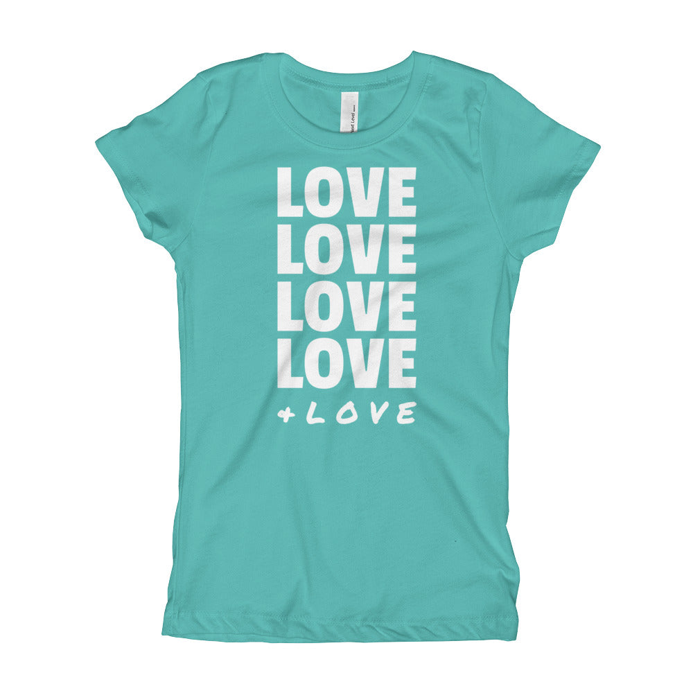 LOVE LOVE LOVE Girl's (Princess Style) T-Shirt