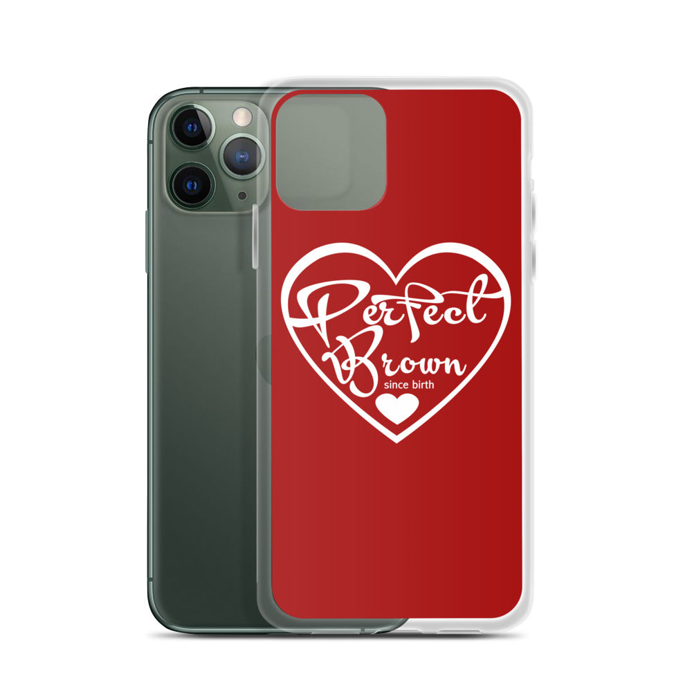 Perfect Brown Logo iPhone Case (Red)
