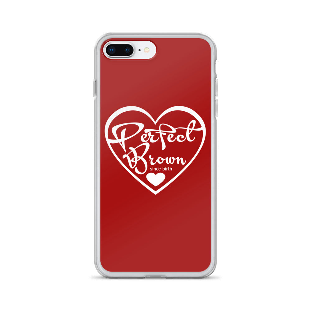 Perfect Brown Logo iPhone Case (Red)