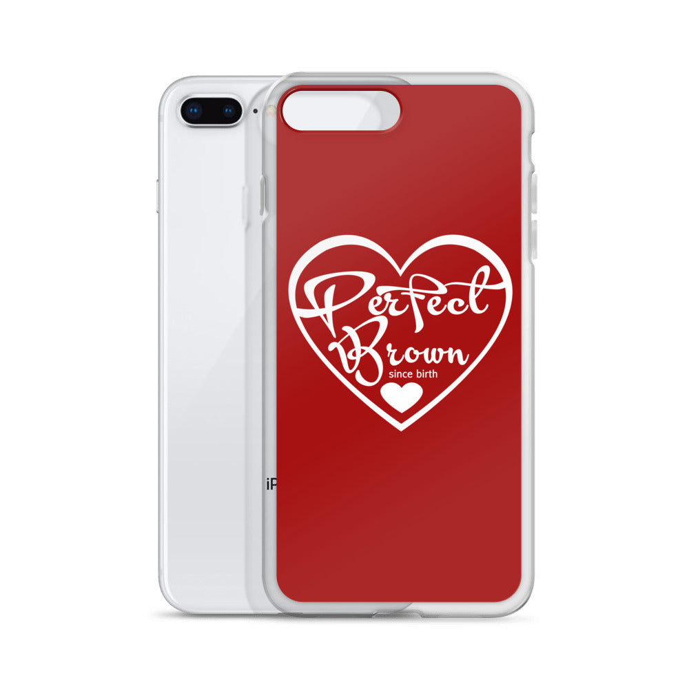 Perfect Brown Logo iPhone Case (Red)