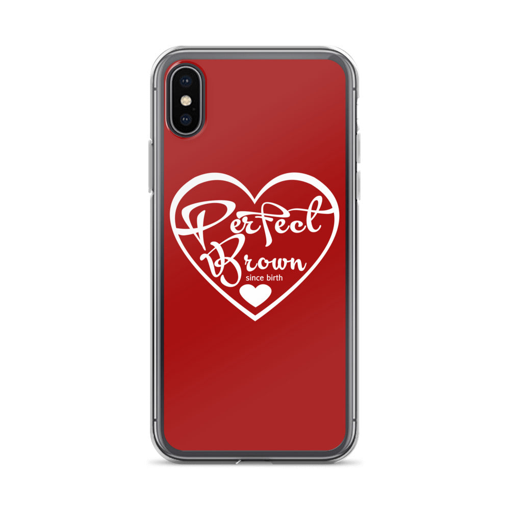 Perfect Brown Logo iPhone Case (Red)