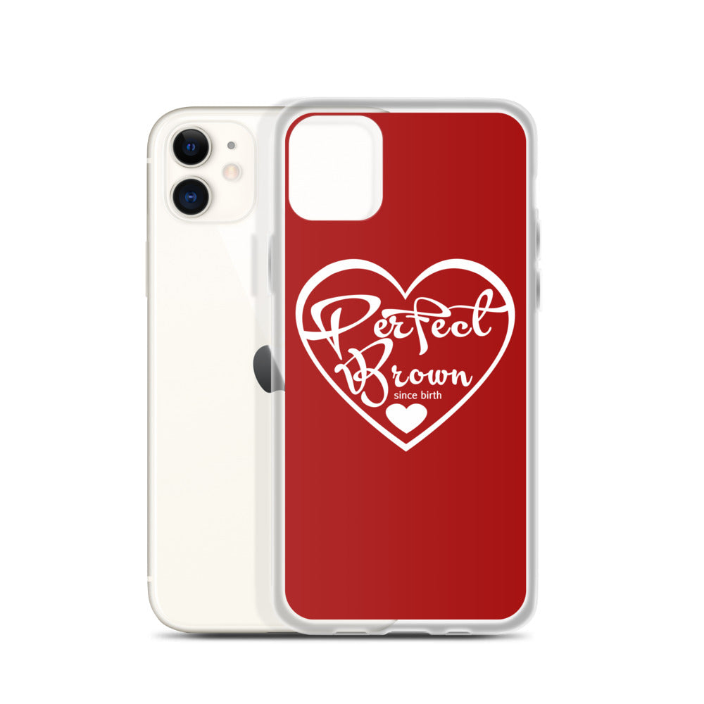 Perfect Brown Logo iPhone Case (Red)