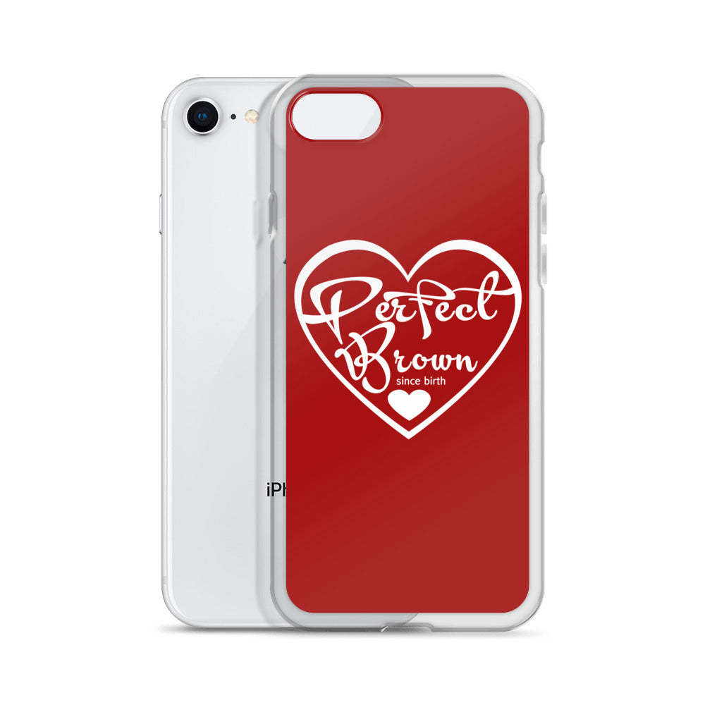 Perfect Brown Logo iPhone Case (Red)